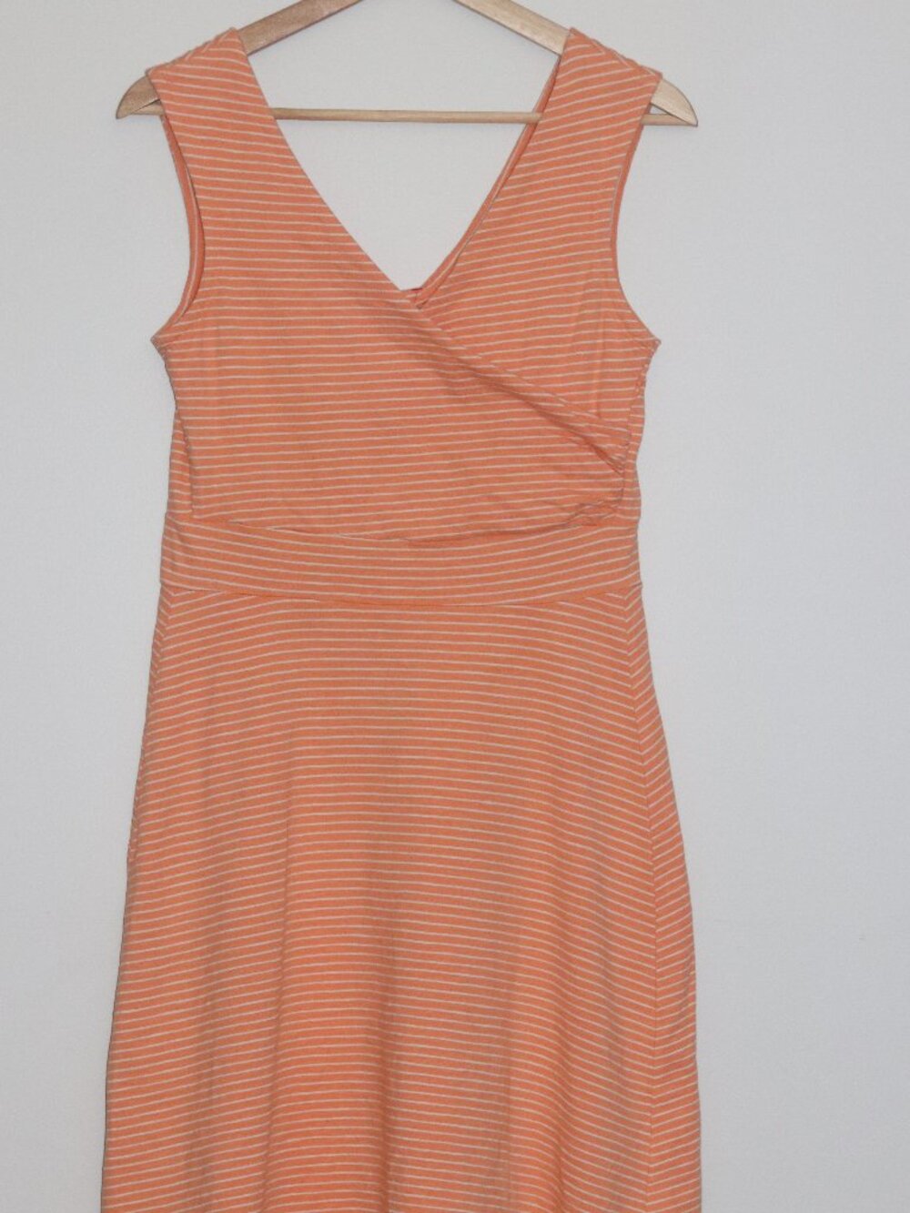 Patagonia Porch Song Organic Cotton Dress Orange Striped Medium